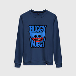 Свитшот хлопковый женский Huggy Wuggy 01, цвет: тёмно-синий