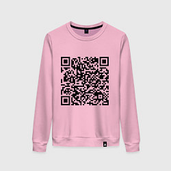 Свитшот хлопковый женский QR-код Скала Джонсон, цвет: светло-розовый