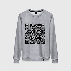 Свитшот хлопковый женский QR-код Скала Джонсон, цвет: меланж