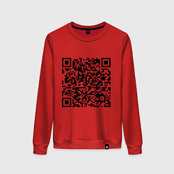 Свитшот хлопковый женский QR-код Скала Джонсон, цвет: красный