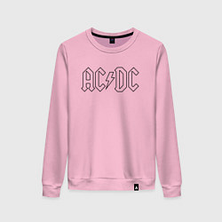 Свитшот хлопковый женский ACDC Logo Молния, цвет: светло-розовый
