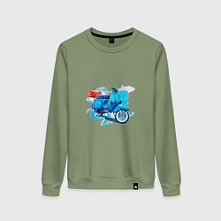 Свитшот хлопковый женский Легендарная VESPA, цвет: авокадо