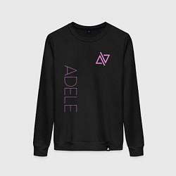 Свитшот хлопковый женский Adele Logo, цвет: черный