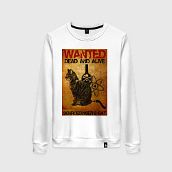Свитшот хлопковый женский Разыскивается Кот, цвет: белый