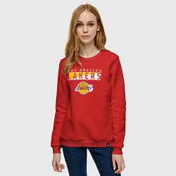 Свитшот хлопковый женский LA LAKERS NBA ЛЕЙКЕРС НБА, цвет: красный — фото 2