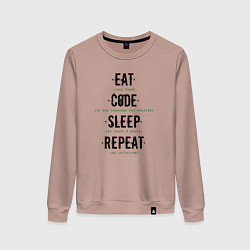 Женский свитшот EAT CODE SLEEP REPEAT