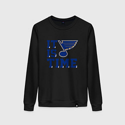 Свитшот хлопковый женский It is St Louis Blues time Сент Луис Блюз, цвет: черный