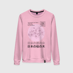 Свитшот хлопковый женский Sakura in Japanese style, цвет: светло-розовый