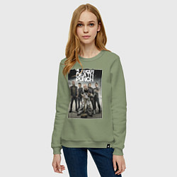 Свитшот хлопковый женский Five Finger Death Punch!, цвет: авокадо — фото 2