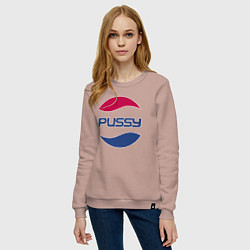 Свитшот хлопковый женский Pepsi Pussy, цвет: пыльно-розовый — фото 2
