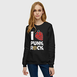 Свитшот хлопковый женский I LOVE PUNK ROCK, цвет: черный — фото 2