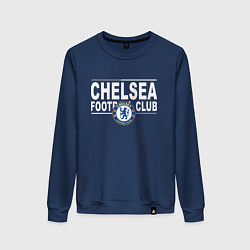 Свитшот хлопковый женский Chelsea Football Club Челси, цвет: тёмно-синий