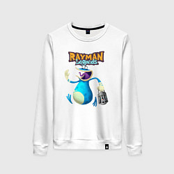 Свитшот хлопковый женский Globox с фонарем Rayman, цвет: белый