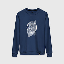 Свитшот хлопковый женский Celtic Owl, цвет: тёмно-синий