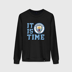 Свитшот хлопковый женский It is Manchester City Time, цвет: черный