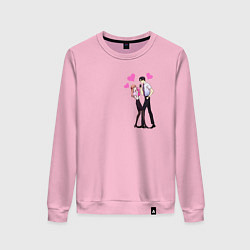 Свитшот хлопковый женский Момосэ & Нифудзи, цвет: светло-розовый