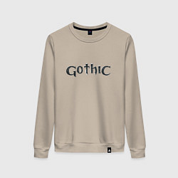 Свитшот хлопковый женский Gothic logo, цвет: миндальный