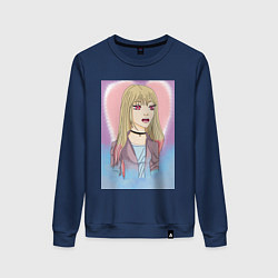 Свитшот хлопковый женский Марин Китагава Эта фарфоровая кукла влюбилась, цвет: тёмно-синий