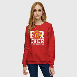 Свитшот хлопковый женский Manchester United FOREVER NOT JUST WHEN WE WIN, цвет: красный — фото 2