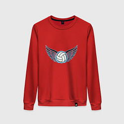 Свитшот хлопковый женский Volleyball Wings, цвет: красный