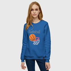 Свитшот хлопковый женский Game Basketball, цвет: синий — фото 2