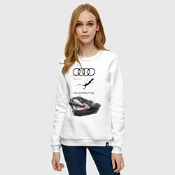 Свитшот хлопковый женский Audi quattro Concept Design, цвет: белый — фото 2