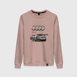 Свитшот хлопковый женский Audi Racing team, цвет: пыльно-розовый