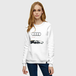 Свитшот хлопковый женский Audi Concept Sketch, цвет: белый — фото 2