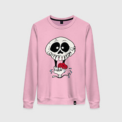 Свитшот хлопковый женский Smile Hype Skull, цвет: светло-розовый