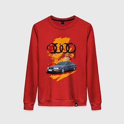 Свитшот хлопковый женский Audi V8 D11, цвет: красный