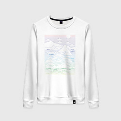 Свитшот хлопковый женский Горные Походы Линии, цвет: белый