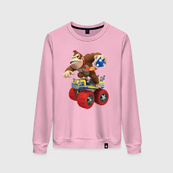 Свитшот хлопковый женский Donkey Kong Super Mario Nintendo, цвет: светло-розовый