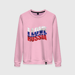 Свитшот хлопковый женский Love - Russia, цвет: светло-розовый