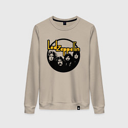 Свитшот хлопковый женский Led Zeppelin Лед Зеппелин, цвет: миндальный
