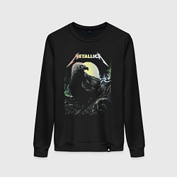 Свитшот хлопковый женский Metallica Raven & Skull, цвет: черный