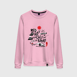 Свитшот хлопковый женский RHCP альбомы, цвет: светло-розовый