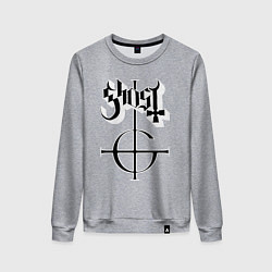 Свитшот хлопковый женский Ghost logo, цвет: меланж
