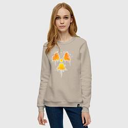 Свитшот хлопковый женский Radioactive symbol, цвет: миндальный — фото 2