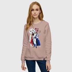 Свитшот хлопковый женский Gin Tama Sadaharu, цвет: пыльно-розовый — фото 2