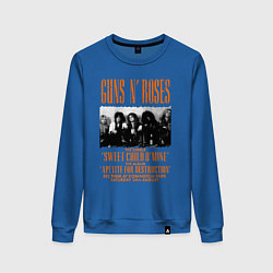 Свитшот хлопковый женский GUNS-N-ROSES АФИША, цвет: синий