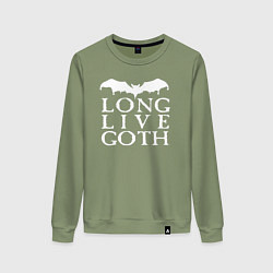 Свитшот хлопковый женский Long Live Goth, цвет: авокадо