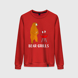 Свитшот хлопковый женский Bear Grills Беар Гриллс, цвет: красный