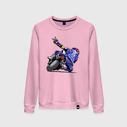 Свитшот хлопковый женский Yamaha racing team Racer, цвет: светло-розовый