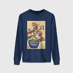 Женский свитшот Blooming Azalea in Blue Pot Цветущая азалия