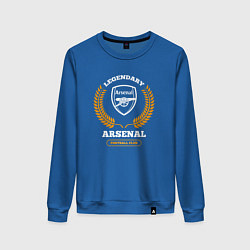 Свитшот хлопковый женский Лого Arsenal и надпись Legendary Football Club, цвет: синий