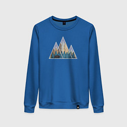 Свитшот хлопковый женский Деревянные горы, цвет: синий
