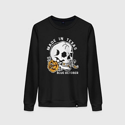 Свитшот хлопковый женский Blue October Рок, цвет: черный