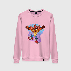 Свитшот хлопковый женский Crash Bandicoot - Its About Time, цвет: светло-розовый
