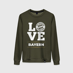 Свитшот хлопковый женский Bayern Love Classic, цвет: хаки