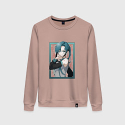 Свитшот хлопковый женский Hatsune Miku Drain, цвет: пыльно-розовый